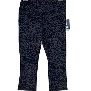 DSG Performance Capri Leggings Sz Small Black & Gray Animal Glow